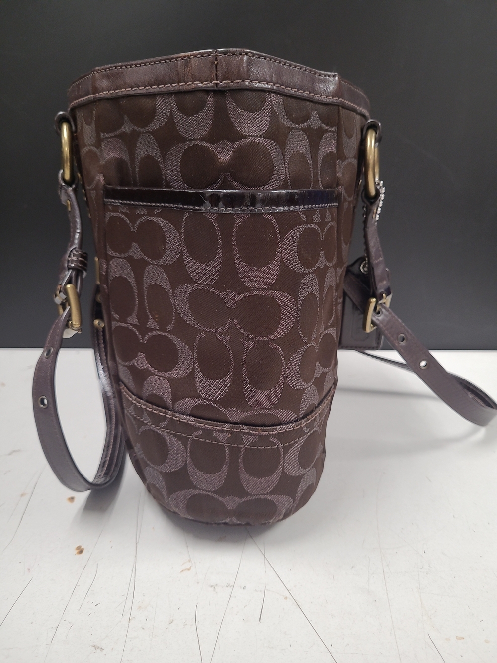 Coach Brown Lurex Jacquard Leather Signature Tote Bag Coach Brown H0867-F12853 - Picture 6 of 16